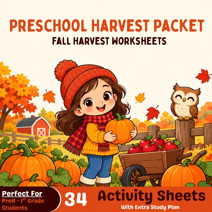 Preschool October Harvest Packet cover
